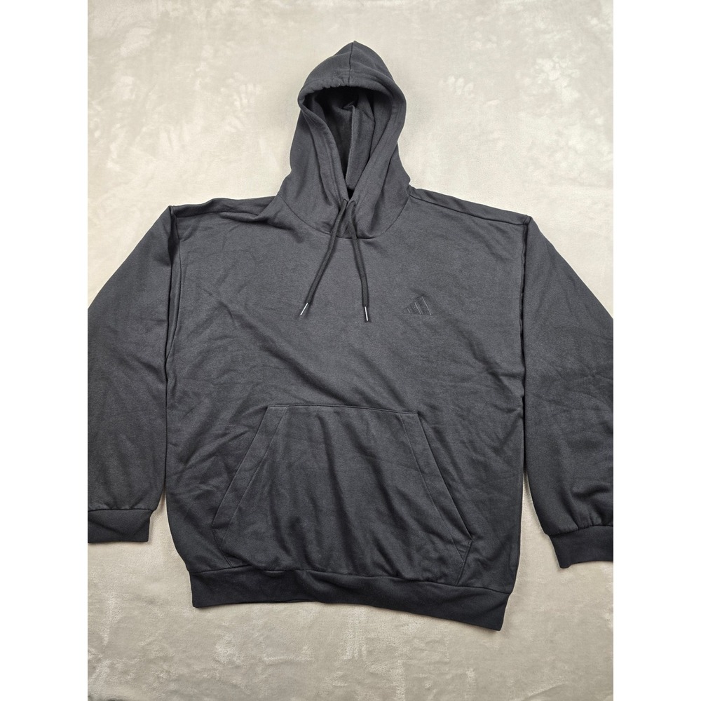 Adidas Hoodie Mens‎ XL Black Logo Fleece Pullover Sweatshirt Athleisure